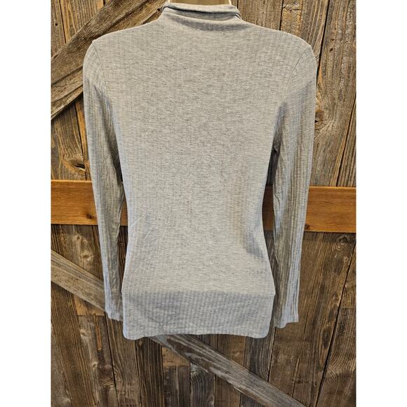 Christian Siriano Ribbed Knit Mock Neck Long Sleeve Top, Women's S SOFT peru ^ - Picture 3 of 8